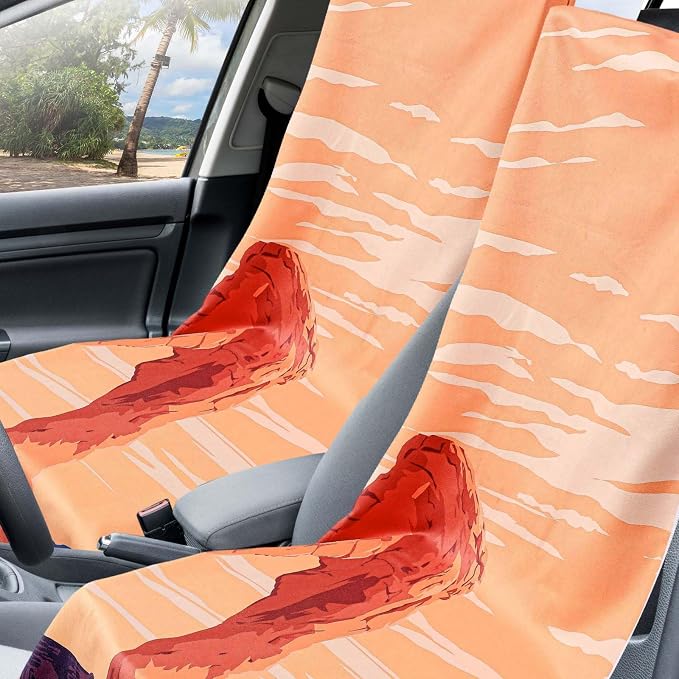 Hahafelt 2 Pack Car Seat Towel Cover with Storage Bag, Rock Arch | 63 x 32 in Car Towel Seat Cover Non Slip Waterproof, Gym Workout Swimming Running, Machine Washable Sweat Absorbent Protector - Image 3