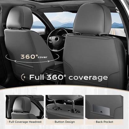 Coverado Car Seat Covers, Front Covers for Cars, Car Seat Cover Front Seats, Automotive Seat Cover, Waterproof, Leather Car Seat Cushion, Universal Interior Covers Seat Protectors for Most Cars - Image 4
