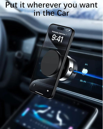 Electric Vacuum Suction Cup Magnetic Phone Mount, 360 Rotatable Magnetic Cell Phone Holder, Adjustable Hands-Free Portable for Magsafe iPhone Car Gym Mirror Smooth Surface(Black) - Image 3