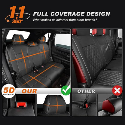 Custom Fit Seat Covers for Honda CRV 2017 2018 2019 2020 2021 2022 CR-V Faux Leather Seat Cover Full Set Front & Rear Car Seat Protector(Gray,5 Seats) - Image 6