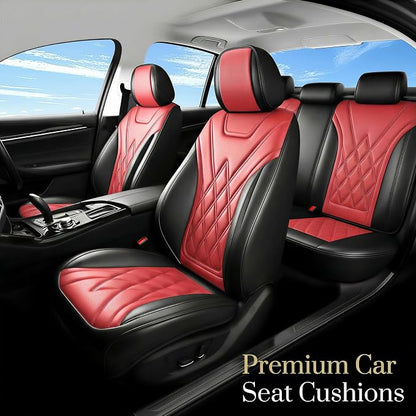 Car Seat Covers Compatible with GMC Yukon 2007-2025 2026 - Waterproof & Breathable Luxury Leather All-Weather Seat Cushions Protectors, Airbag Compatible, Only 2 Front seat Covers (Red) - Image 2