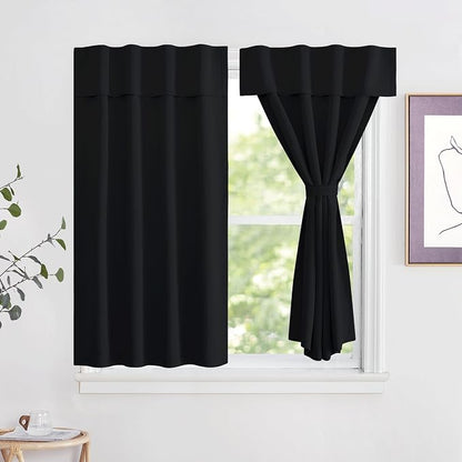 NICETOWN Black Portable Blackout Curtains for Door Window, 42" x 48" | Room Darkening Window Blinds Privacy Thermal Insulated Short Magnetic Curtains for Closet Doorway Basement, 1 Panel by NICETOWN