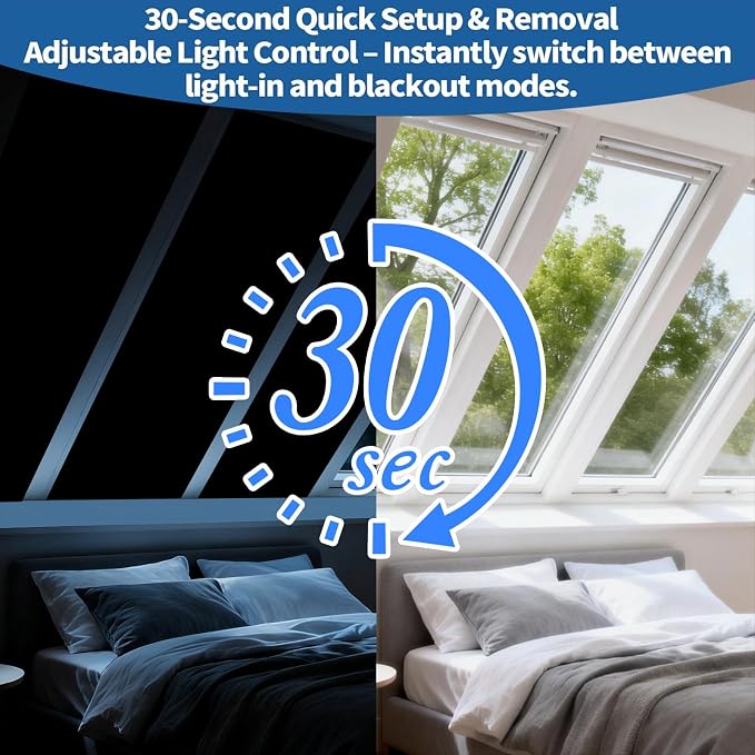 BKSAI 100% Blackout Window Cover, Portable Magnetic Black Out Curtains | No Drill Cuttable Shades, Temporary Blinds for Bedroom, RV, Nursery, Media Room, Sun Blocker, Room Darkening, 79x57 inch - Image 4