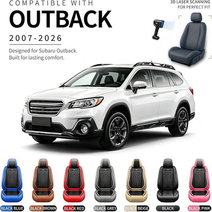 for Subaru Outback 2007-2026 Car Seat Covers, Full Set, Beige | Luxury Full Coverage Leather Seat Protectors, Waterproof Breathable, Non-Slip, Easy to Install, Airbag Compatible, All-Season - Image 4