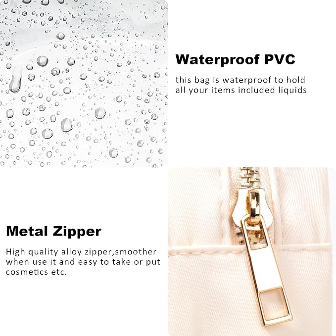 LETGO Small Clear Makeup Bag for Purse Small Cosmetic Bag Travel Size Toiletry Bags Cute Travel Makeup Bag,Coin Purse,Car Asscessories Organizer Storage Travel Essentials for Women Girls(Clear-Beige) - Image 6