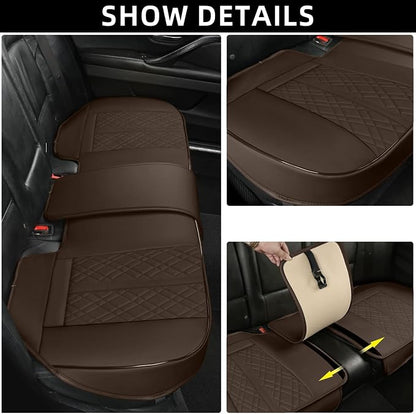 Car Seat Cover for Rear Car Seat Bottom,Luxury PU Leather Seat Cushion | Auto Interior Seat Cover Without Backrest,Full Wrapping Edge Works with Sedan SUV Pickup Minivan - Image 2