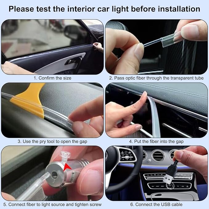 Interior Car Lights APP/Remote Control, 5 in 1 RGB USB Ambient Lighting Kit | 16 Million Colors & 29 Preset Modes, With 236 inches Fiber Optic, Music Mode Car Inside Lighting Accessories - Image 7