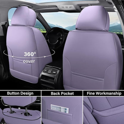 Coverado Car Seat Covers, Seat Covers for Cars, Waterproof Leather Auto Seat Protectors, Leather Car Seat Cushion, Car Interiors Accessories Universal Fit for Most Cars - Image 2