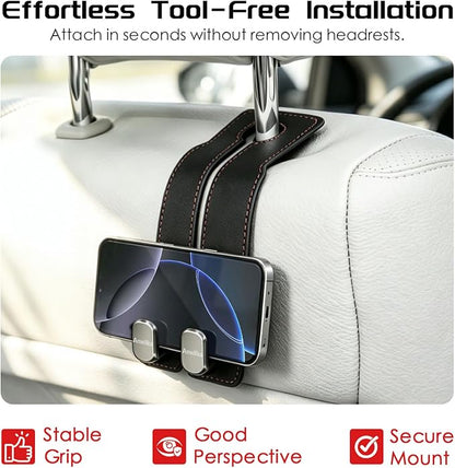 Car Headrest Hook, Black, 2-Pack - Image 4