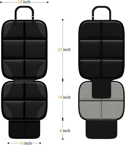 Car Seat Protector MHO+All 2 Pack Auto for Child Baby Car Seats - Large CarSeat Sit Savers Mat with Waterproof 600D Fabric & 2 Storage Pockets, Crash Test Approved - Image 6