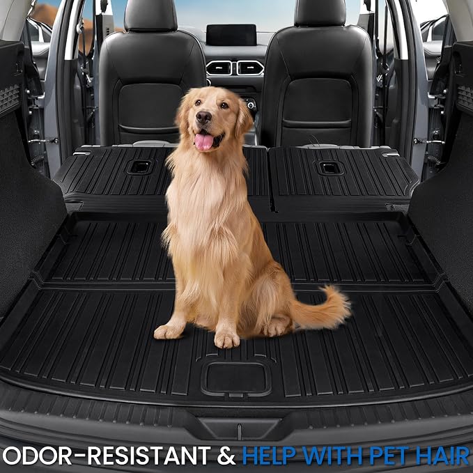 Cargo Mat for Mazda CX-5 2017-2025 Accessories | Cargo Liner & Rear Seat Back Protector for CX-5, All Weather TPE, Non Slip & Odorless & Scratch Proof, Quick Clean - Image 7
