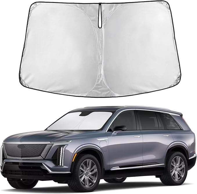 Autovir Windshield Sun Shade Fit for 2026 Cadillac Vistiq | Sunshade, Front Car Window Shades Sun Visor, Blocks UV Rays & Heat, Car Accessories by Autovir