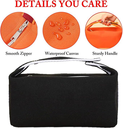 Fammart Travel Makeup Bag, Waterproof Canvas Cosmetic Bag Make Up Organizer Case for Women, Large Toiletry Bag Skincare Pouch for Toiletries Accessories Brushes - Image 5