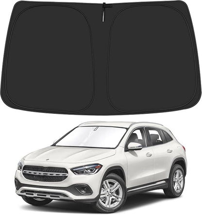 Windshield Sun Shade for 2015-2020 Merce-des Benz GLA Accessories, Foldable Window Sunshade Sun Visor Protector, Front Windshield Sunshade Sun Shield Blocks UV Rays Heat by ULROLIT