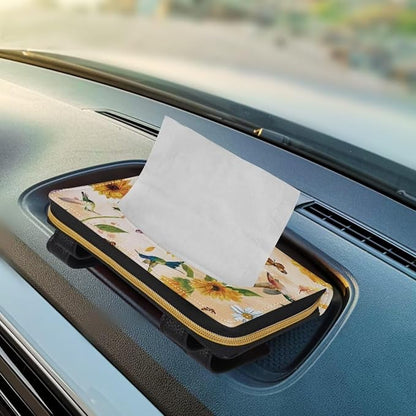 Biyejit 2 Pack Sunflower Hummingbirds Car Visor Tissue Holder, PU Leather Tissue Box Holder for Sun Visor & Seat Back - Image 5
