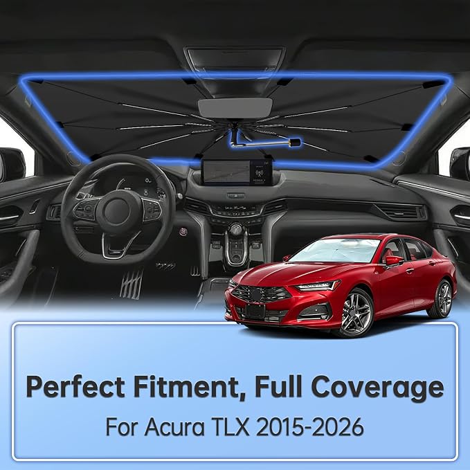 Windshield Sun Shade Umbrella for Acura TLX 2015–2026 Car Front Window | Double Layer Sunshade for Front Windshield for TLX,Aotmotive UV Protection Sun Blocker & Heat Shield - Image 2