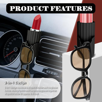2026 Upgraded Car Chapstick Holder No Melt with Car Sunglass Holder,Silicone Stylish Chapstick Holders for Cars as Lipstick Storage,Portable Insulated Cars Lip Balm Holders - Image 4
