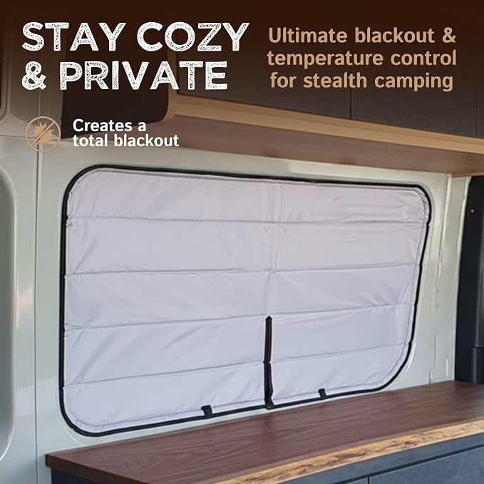 Living in a Bubble Insulated Blackout Behind The Driver Window Cover for Mercedes Sprinter Van Year 2007-2026, NCV3 & VS30 (Bare Metal Frame) - Image 2