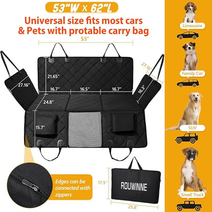Hard Bottom Dog Car Seat Cover for Back Seat, Back Seat Extender | Dog Hammock for Car, SUV, Sedan, Holds 420lbs,Large Space, Sturdy Oxford, Waterproof, Mesh Window, Anti Scratch, Non-Slip - Image 5