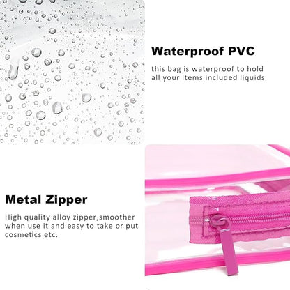 4 Pack Clear Makeup Bags, TSA Approved Toiletry Bag Car Organizer Travel Cosmetic Case Portable Travel Essentials Bags for Toiletries Clear Summer Beach Bag Carry on Airport Airline Compliant Bag - Image 6
