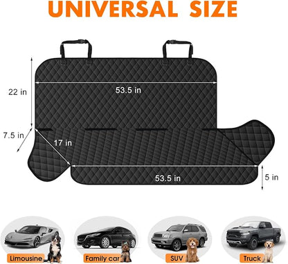 Waterproof Dog Backseat Cover for Cars, Non-Slip Pet Seat Protector,M-Black - Image 2