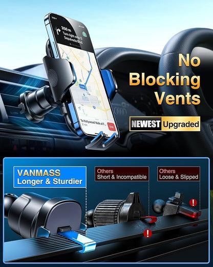 VANMASS Phone Holders for Your Car 2026 Ultimate Phone Mount Military-Grade Windshield Dashboard Vent【Newest Best Strongest】 Cell Phone Car Mount for iPhone 16 Pro Max 15 Samsung Android,Blue - Image 7