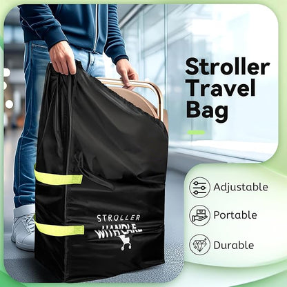 Stroller Bag for Airplane, 46" H x 21" W x 13" D, Baby Travel Essentials | Stroller Cover for Air Travel, Gate & Baggage Check,Fit Single/Double/Jogging/Umbrella/Baby Stroller Travel System as Chicco - Image 6