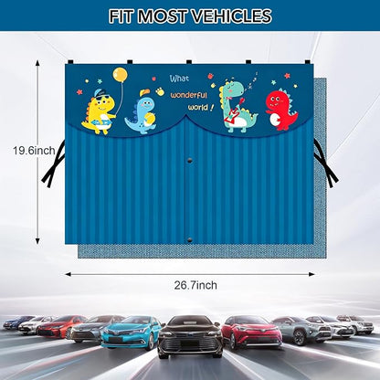 LEIWOOR 2-Pack Magnetic 2 Layers UV Protection Car Window Shades for Baby | Privacy full/half shade baby car window shades with curtain header breathable heat block back curtain for truck van sedan SUV - Image 7