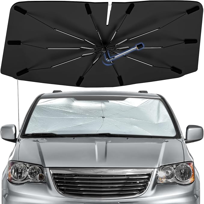 Windshield Sun Shade Umbrella for Chrysler Town & Country 2008–2016 | Double Layer Sunshade for Front Windshield for Town & Country,Aotmotive UV Protection Sun Blocker & Heat Shield by Bocvam
