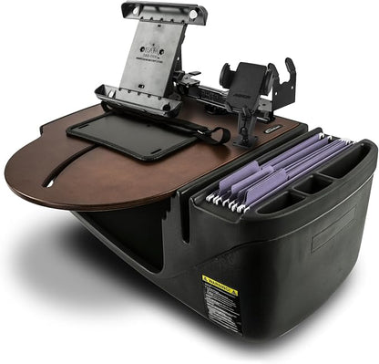AutoExec AE-RMCD-PM-TAB-PS-21M Roadmaster Car Desk for Your Vehicle Workstation and Mobile Office, Mahogany with Phone Mount, Tablet Mount and Printer Stand | Phone Mount, Tablet Mount, Printer Stand, Vehicle Workstation and Mobile Office by AutoExec