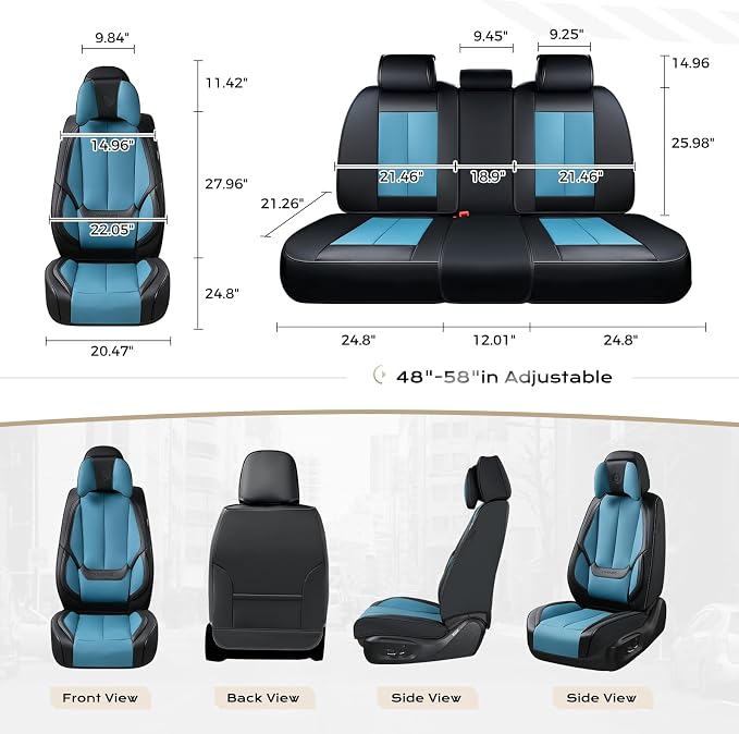 Coverado Car Seat Covers, Seat Covers for Cars, Waterproof Leather Auto Seat Protectors, Leather Car Seat Cushion, Car Interiors Accessories Universal Fit for Most Cars - Image 5