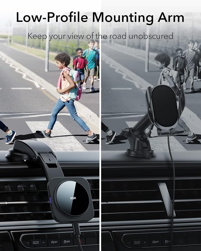ESR for MagSafe Car Mount Charger, for iPhone 17-12 Series, Galaxy S26/S25 | Dashboard Magnetic Wireless Car Charger Mount, Compatible with MagSafe Car Charger, Fast Charging, Car Accessories, Black - Image 4
