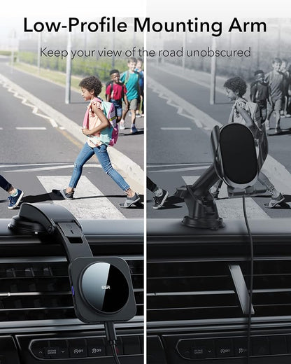 ESR for MagSafe Car Mount Charger, for iPhone 17-12 Series, Galaxy S26/S25 | Dashboard Magnetic Wireless Car Charger Mount, Compatible with MagSafe Car Charger, Fast Charging, Car Accessories, Black - Image 4