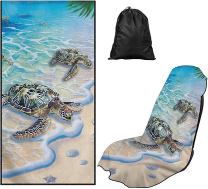 Sea Turtle Car Towel Seat Cover Breathable Car Seat Towel Cover Removable Automotive Accessories Easy to Installation for Cars SUV Trucks by Aplkyhs