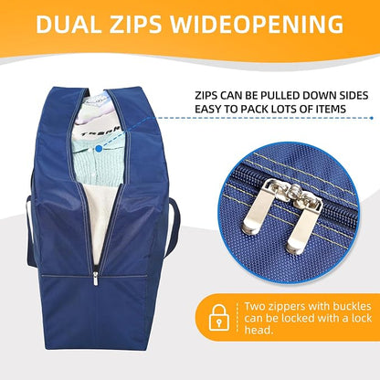 Extra Large travel duffel bag with Strong Handles, 230L Waterproof duffel bag, Durable Zippers, Extra Large Storage Totes for Space Saving and Moving Supplies, Blue - Image 4