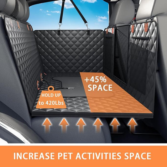 Dog Back Seat Cover Hard Bottom Truck Back Seats Protector, Large Backseat Extender for Dogs, Car Pet Rear Seat Covers Waterproof Dog Hammock Travel Accessories for Truck - Image 2