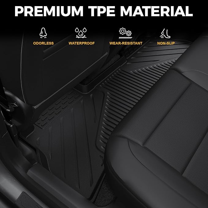Floor Mats for 2024-2026 Chevy Trax/Buick Envista Accessories | Full-Coverage Set with Integrated Cargo Liner & Backrest Protector, Odorless & Durable, All-Weather Protection, 3D Laser Fit - Image 3