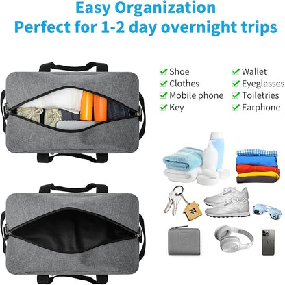 Apenze Small Gym Bag 14 inch lightweight Carry On Mini Duffel Bag for Travel Sport - light Grey - Image 5