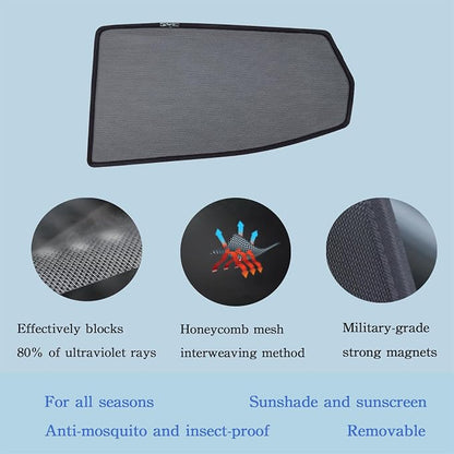 Car Magnetic Sun Protection Curtain 5PCS Suitable for BMW X2 F39 2018 2019 2020 2021 2022 2023 UV Protection, Insect Screen, Rear Passenger Side Window Visor-Black - Image 5