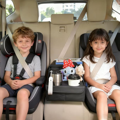 Backseat Car Organizer, Middle Seat Organizer Center Console Cup Holder | Rear Seat Hand Rest, Back Seat Toy Storage for Toddler Kids Family Travel Roadtrip Essentials for SUV Truck Van - Image 3