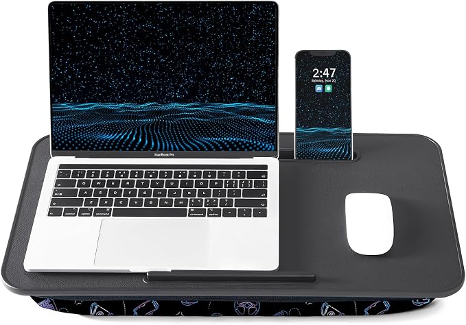 Lap Desk – L.DOCTOR Cushioned Lap Desks, Portable Laptop Desk for Bed, Couch & Floor, Washable Cushion, Built-in Phone & Tablet Slot, Fits 17.3" Laptop – Working, Writing, Gaming – Large, Gaming Accs - Image 2