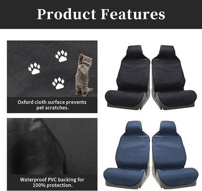 Waterproof Car Seat Cover Automotive Seat Covers for Cars Trucks and SUVs Car Seat Cover Protector Black-Navy - Image 3