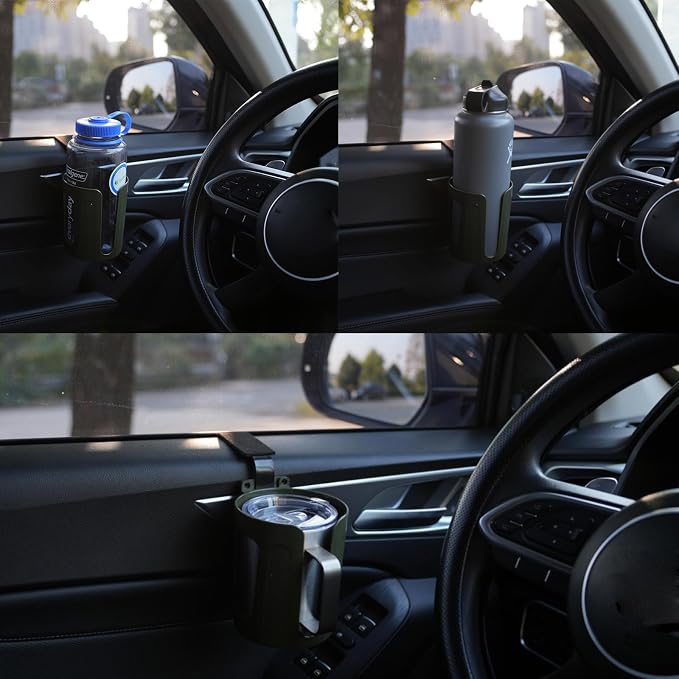 Large Car Door Cup Holder, Side Window Seat Armrest Drink Holder | Holds Large 8-40 oz. Bottles, Mugs and Other Big Drinks in 3.15"-3.93" - Image 3