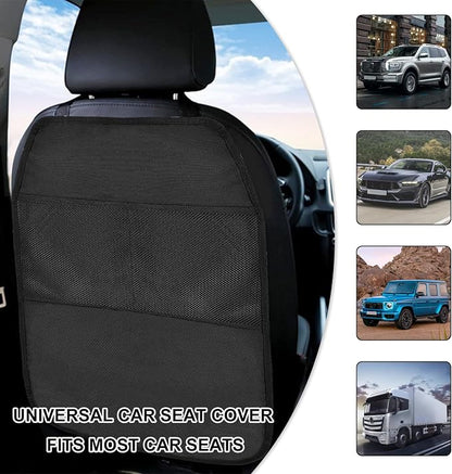 Kick Mat Back Seat Protector, Waterproof Car Backseat Protective Kick Mat with 2 Mesh Pockets, Large Vehicle Seat Back Kick Mat Organizer for Kids, Car Accessories - Image 6