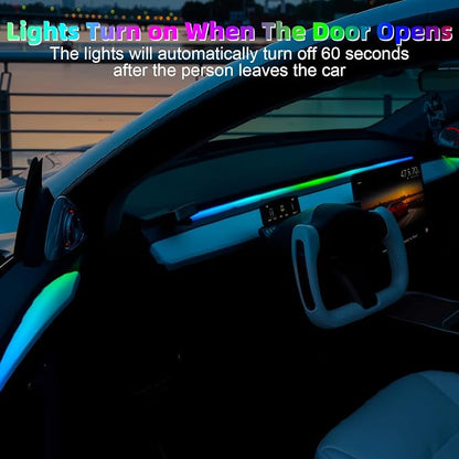 Interior Car LED Strip Lights for Tesla Model 3 Y 2021-2023, 16 Million Colors Ambient Lighting Kit with APP Control, Music Sync Color Change Neon Lights for Dashboard & Center Console - Image 7
