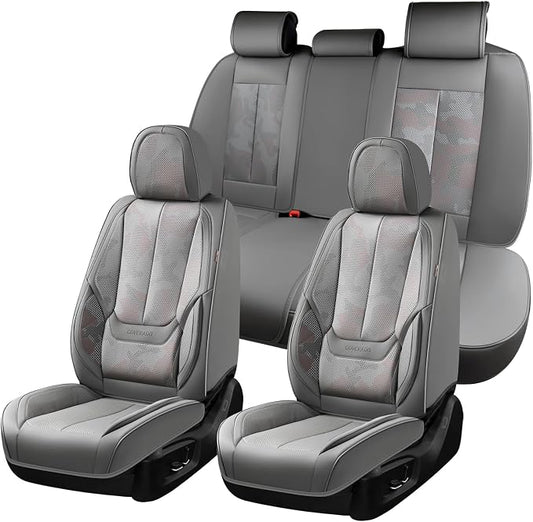 Coverado Car Seat Covers, Seat Covers for Cars, Waterproof Leather Auto Seat Protectors, Leather Car Seat Cushion, Car Interiors Accessories Universal Fit for Most Cars by COVERADOAUTO