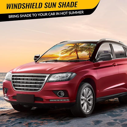 Car Windshield Sun Shade, Foldable Reflective UV Front Sunshade | 57" x 31", Sun Visor Blocks UV Rays & Keep Cool for Cars Interior, Fits Sedans, SUVs & Trucks, Foldable & Easy Storage - Image 7