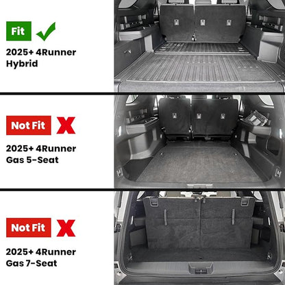 LASFIT Cargo Mat for Toyota 4Runner 2025 2026 (Only Fit Hybrid & 5-Seats) | All Weather Custom Fit Anti-Slip Pet Friendly Easy Clean TPE Trunk & Backrest Mats for 6th Gen 4Runner, Black - Image 2