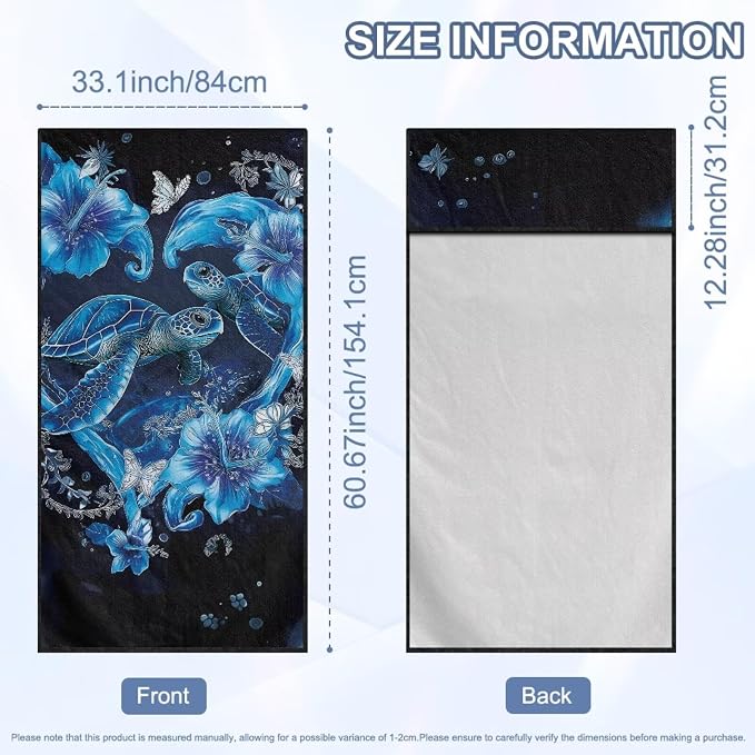 Ocean Sea Turtle Car Seat Cover Sweat Car Seat Towel Cover After Gym with Storage Bag Sea Turtle Flower Auto Front Seat Protector Universal Non Slip Waterproof Sweat Towel Protector - Image 7
