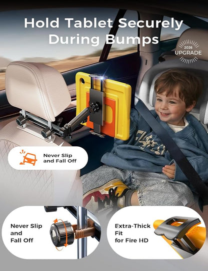 LISEN iPad Holder for Car Tablet Mount, Road Trip Essentials Kids Back Seat | Car Accessories for Women Interior Kit Organizer Back Seat, Toddler Travel Essential for Car Trip, iPad Car Mount Headrest - Image 7